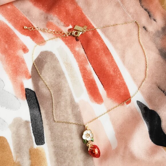 Kate Spade - Picnic Perfect Strawberry - Gold Pendant Necklace - Picture 3 of 3